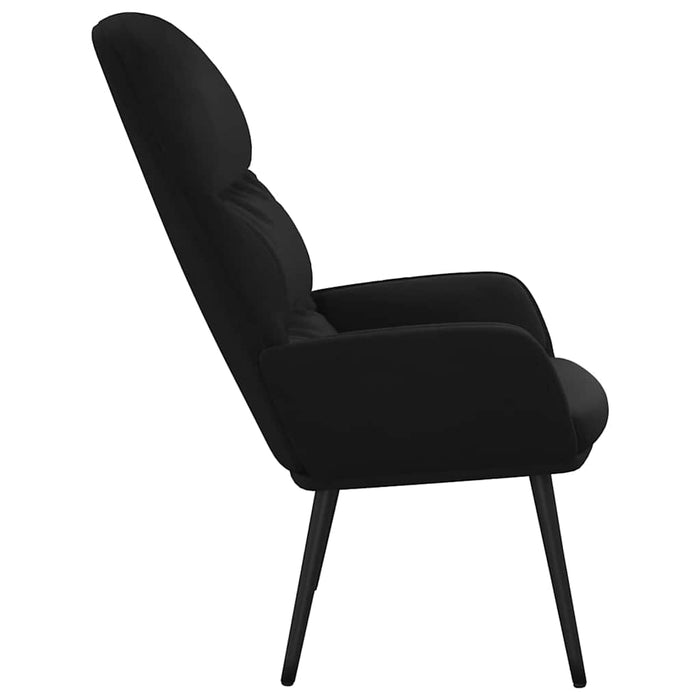 Scaun de relaxare, negru, catifea WALTI