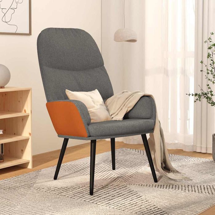 Scaun de relaxare, gri deschis, material textil WALTI
