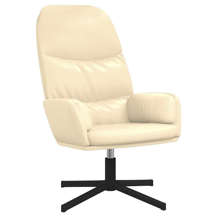 Scaun de relaxare, alb crem, piele ecologică WALTI