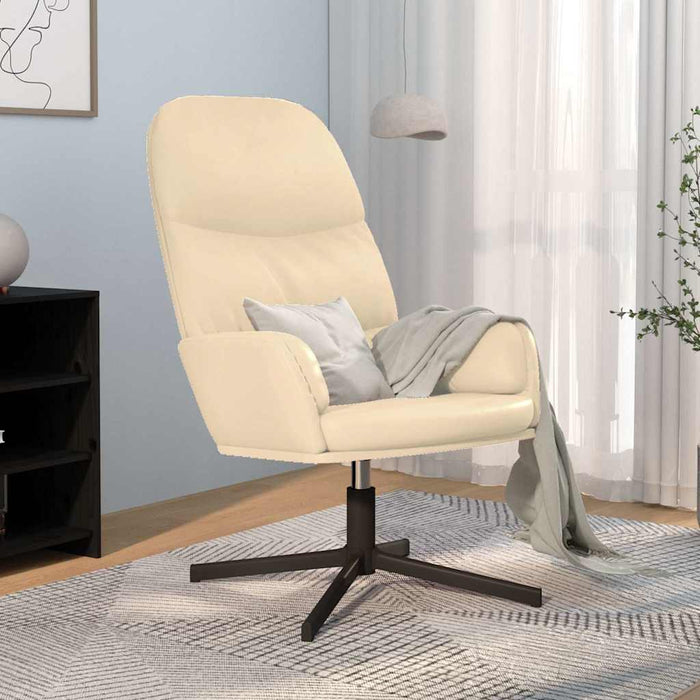 Scaun de relaxare, alb crem, piele ecologică WALTI