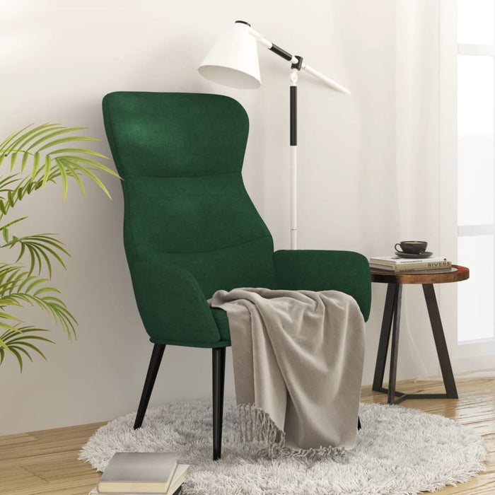 Scaun de relaxare, verde închis, material textil WALTI