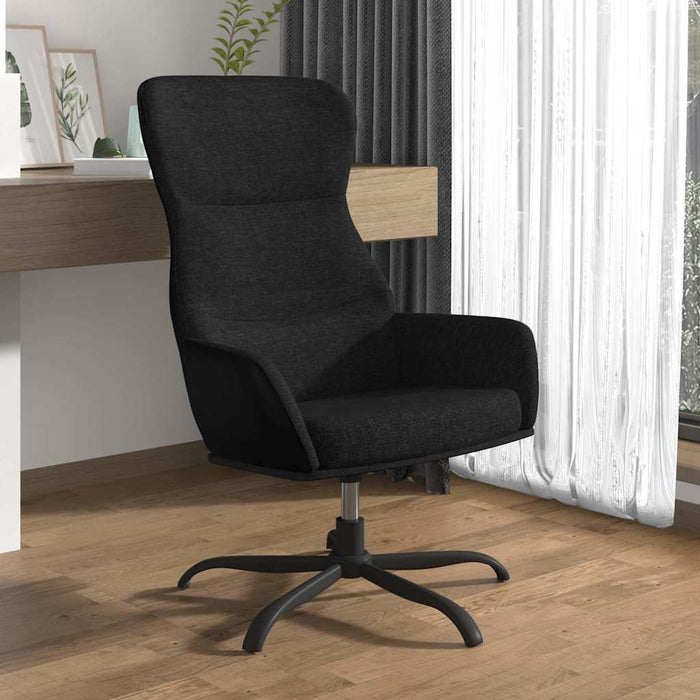 Scaun de relaxare, negru, material textil WALTI
