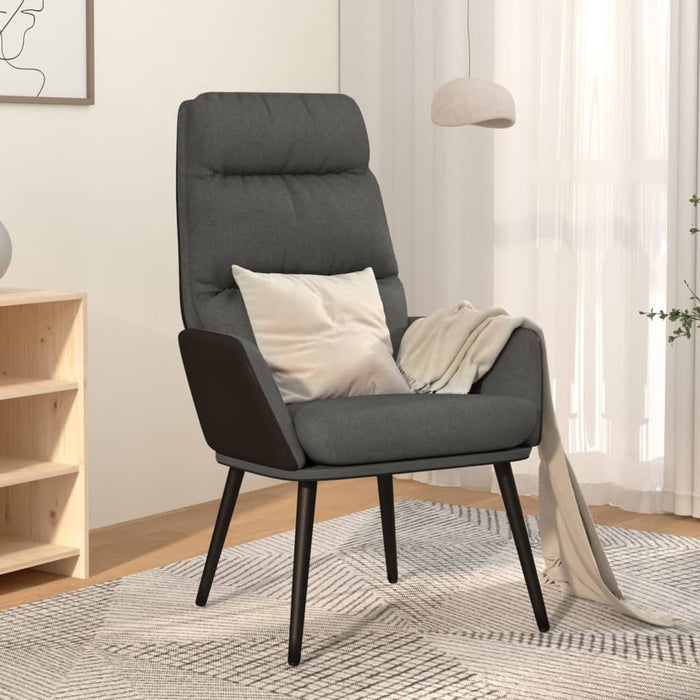 Scaun de relaxare, gri închis, material textil WALTI