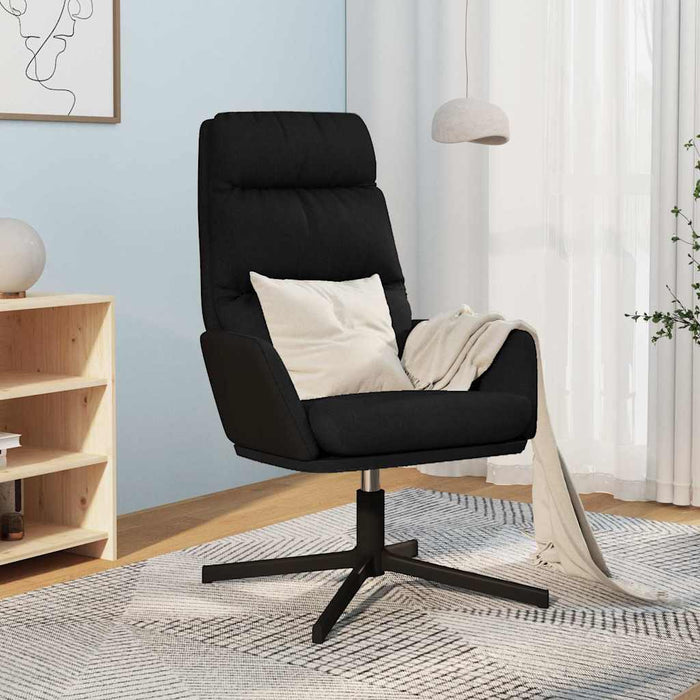 Scaun de relaxare, negru, material textil WALTI
