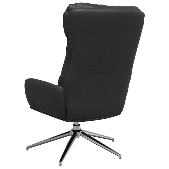 Scaun relaxant, negru, piele naturală WALTI