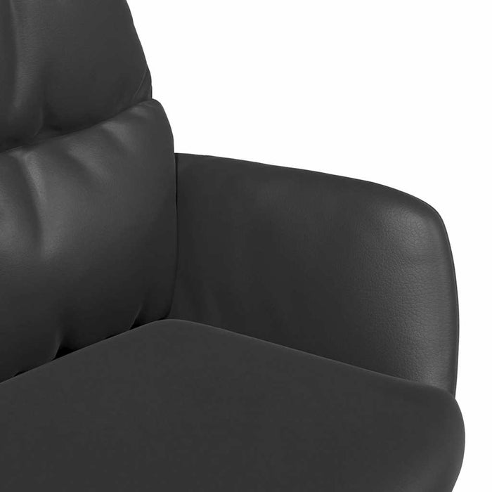 Scaun relaxant, negru, piele naturală WALTI