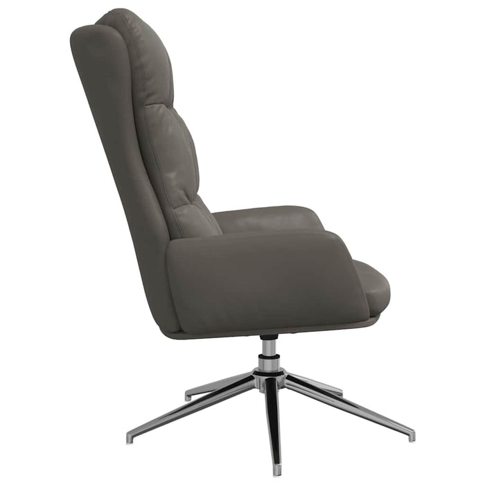 Scaun de relaxare, gri, piele naturală WALTI