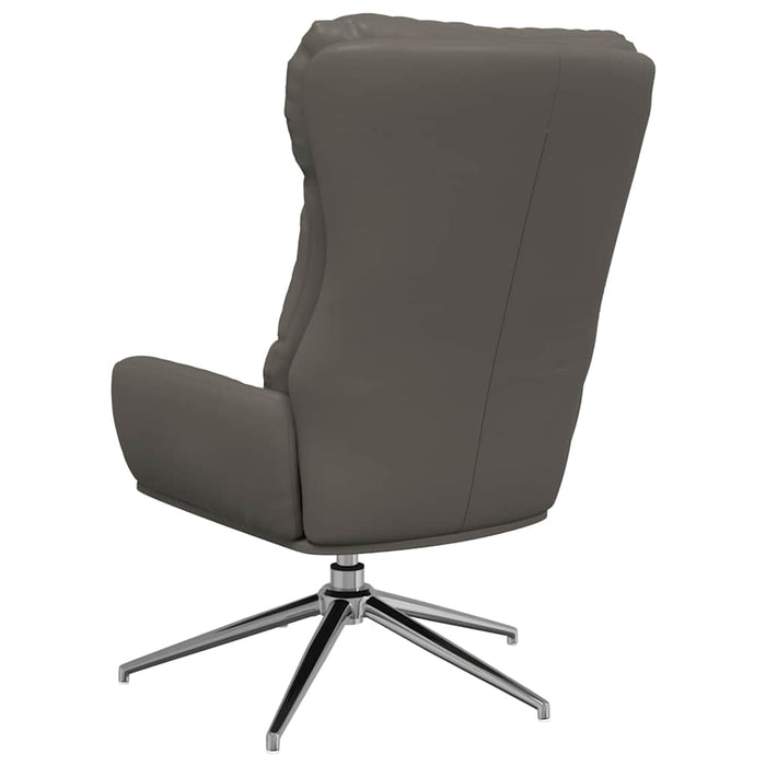 Scaun de relaxare, gri, piele naturală WALTI