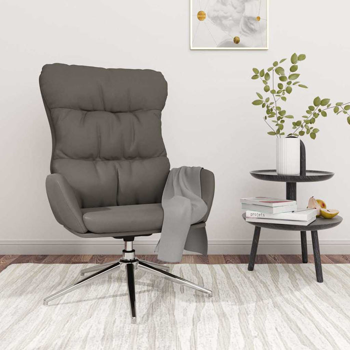 Scaun de relaxare, gri, piele naturală WALTI