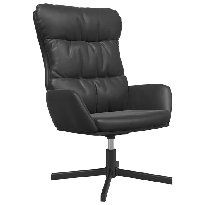 Scaun de relaxare, negru, piele ecologică WALTI