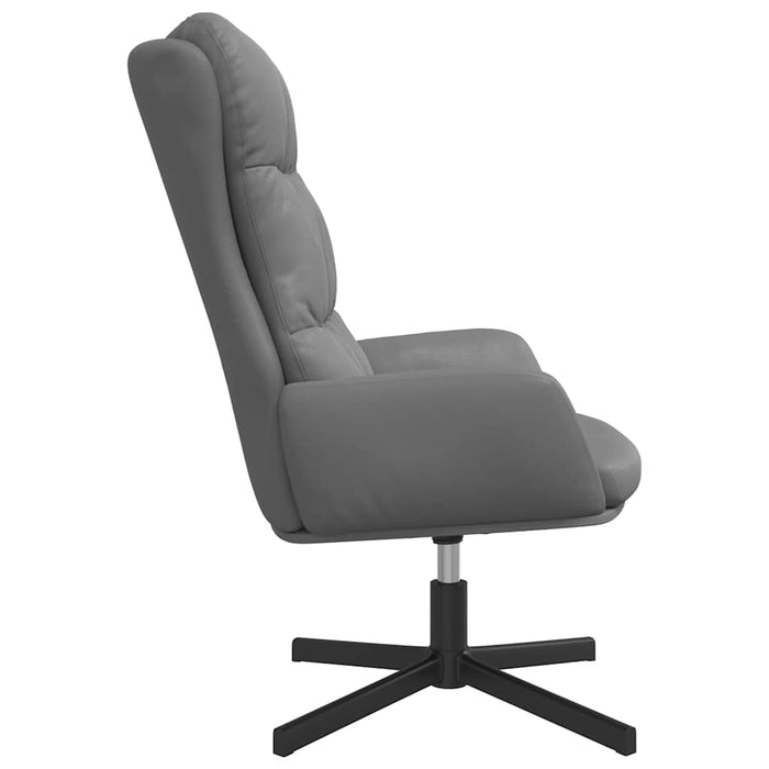 Scaun de relaxare, gri antracit, piele ecologică WALTI