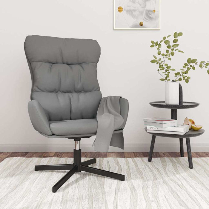Scaun de relaxare, gri antracit, piele ecologică WALTI