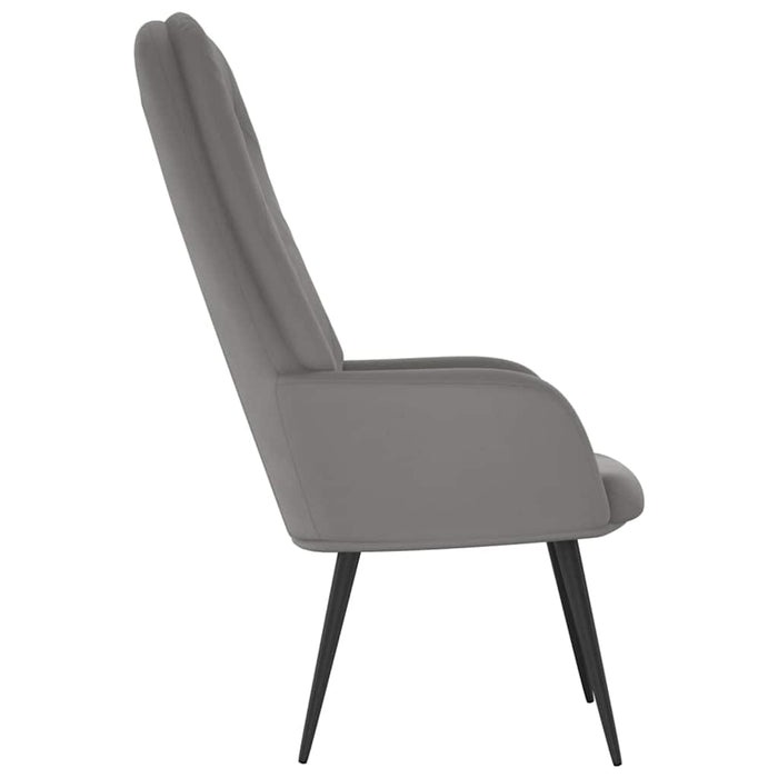 Scaun de relaxare, gri deschis, catifea WALTI