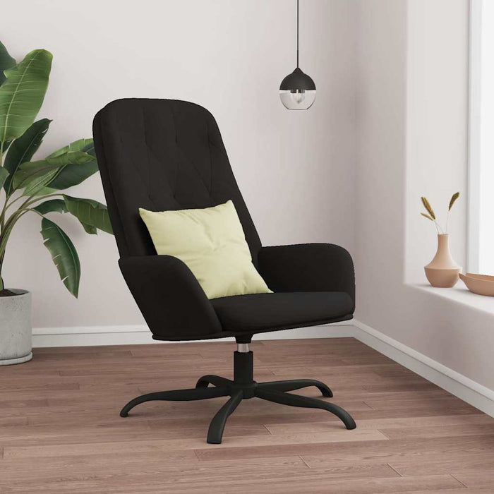 Scaun de relaxare, negru, catifea WALTI