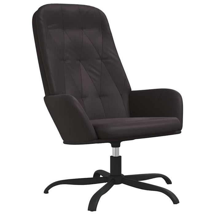 Scaun de relaxare, negru, piele ecologică lucioasă WALTI