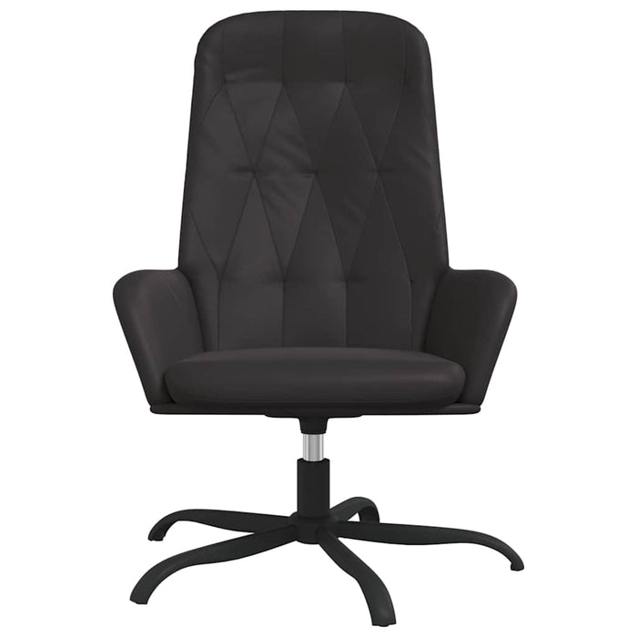 Scaun de relaxare, negru, piele ecologică lucioasă WALTI