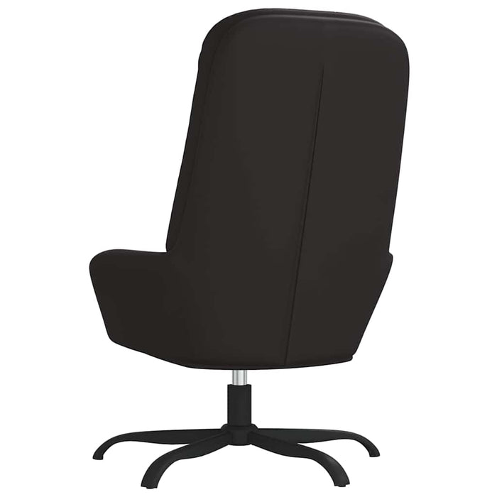 Scaun de relaxare, negru, piele ecologică lucioasă WALTI