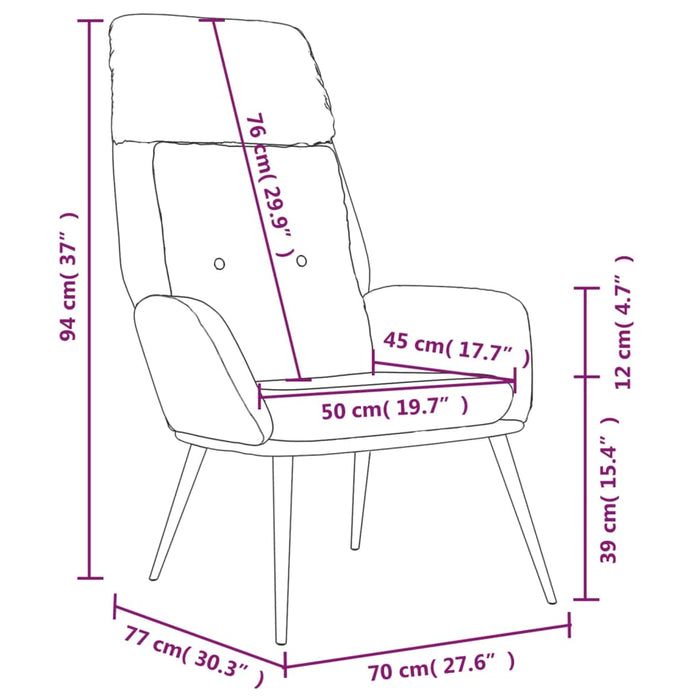 Scaun de relaxare, maro, piele întoarsă artificială WALTI