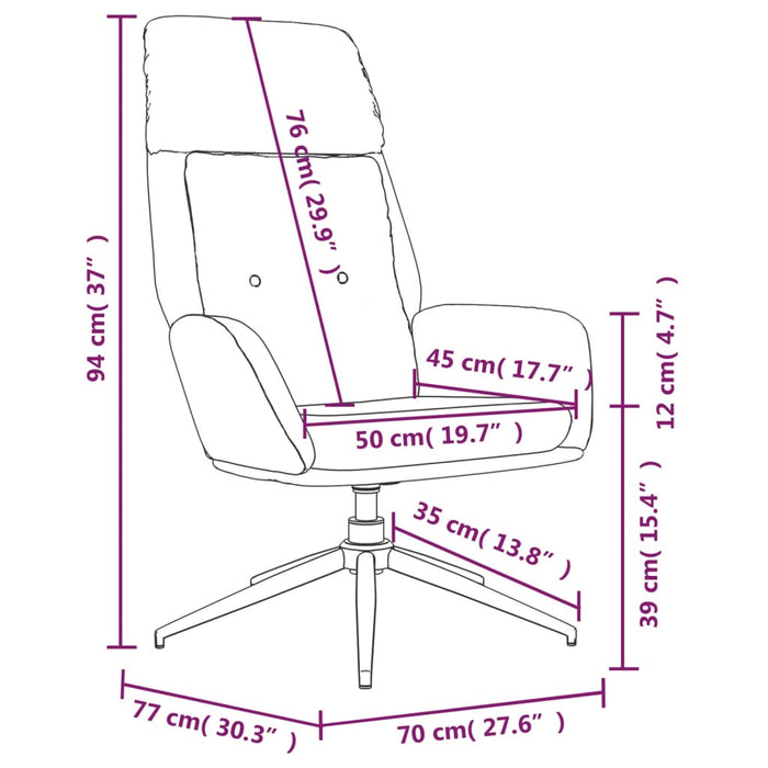 Scaun de relaxare, gri, piele naturală - WALTI WALTI