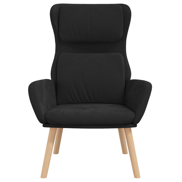 Scaun de relaxare, negru, catifea - WALTI WALTI