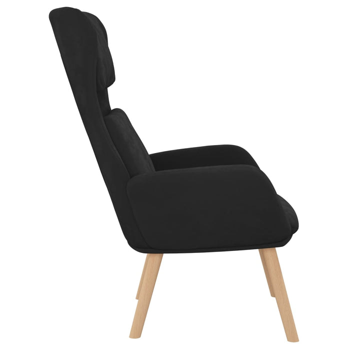 Scaun de relaxare, negru, catifea - WALTI WALTI
