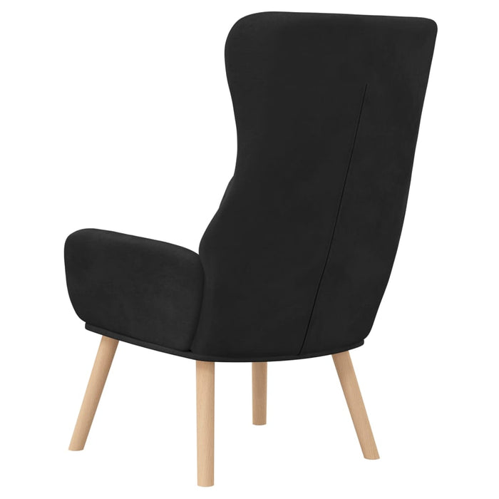 Scaun de relaxare, negru, catifea - WALTI WALTI