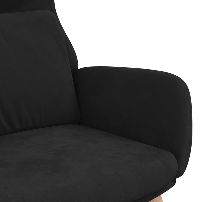 Scaun de relaxare, negru, catifea - WALTI WALTI