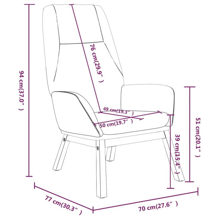 Scaun de relaxare, crem, material textil WALTI