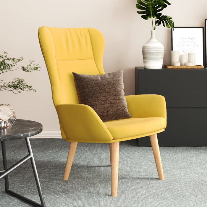 Scaun de relaxare, galben muștar, material textil WALTI