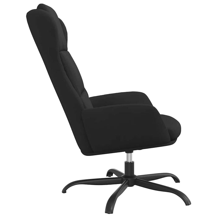 Scaun de relaxare, negru, piele întoarsă ecologică WALTI