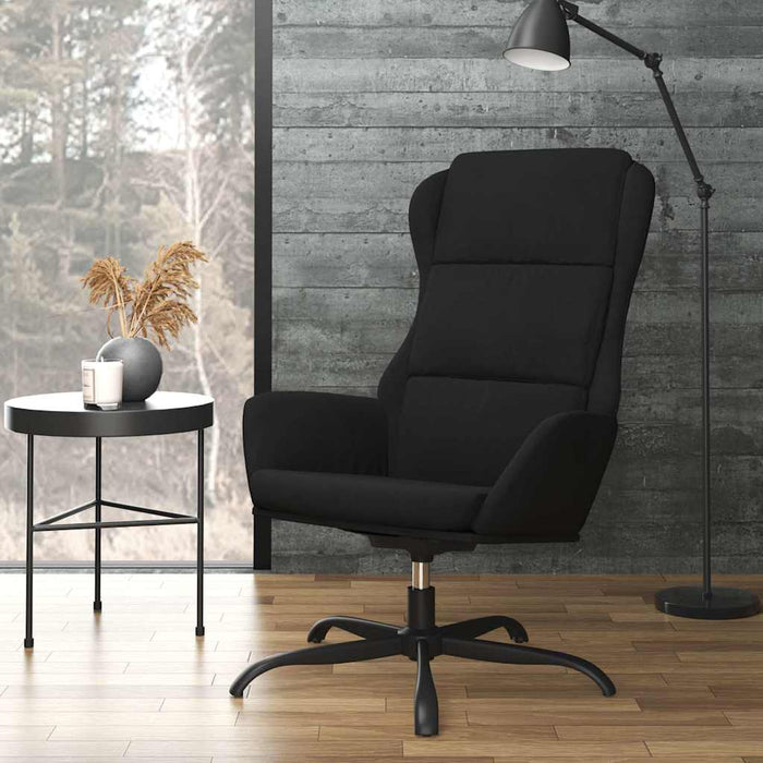 Scaun de relaxare, negru, piele întoarsă ecologică WALTI