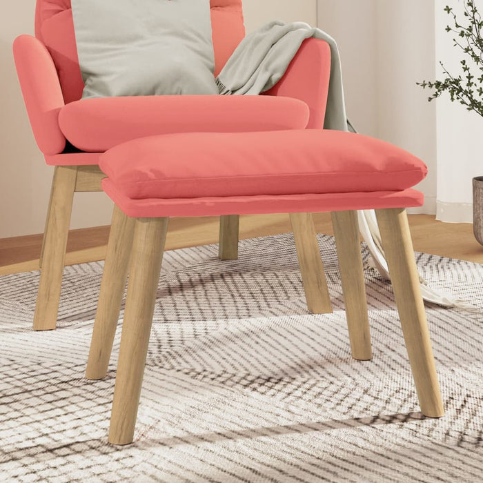 Taburet, roz, 45x29,5x35 cm, catifea - WALTI WALTI