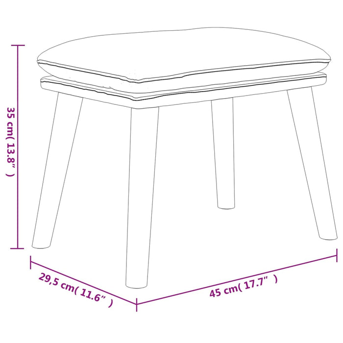 Taburet, negru, 45x29,5x35 cm, catifea - WALTI WALTI