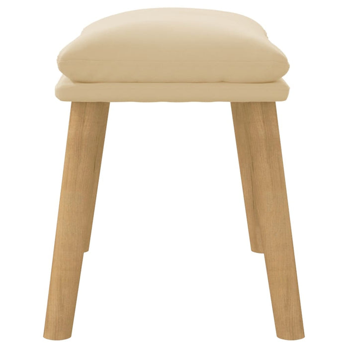 Taburet, crem alb, 45x29,5x35 cm, catifea WALTI
