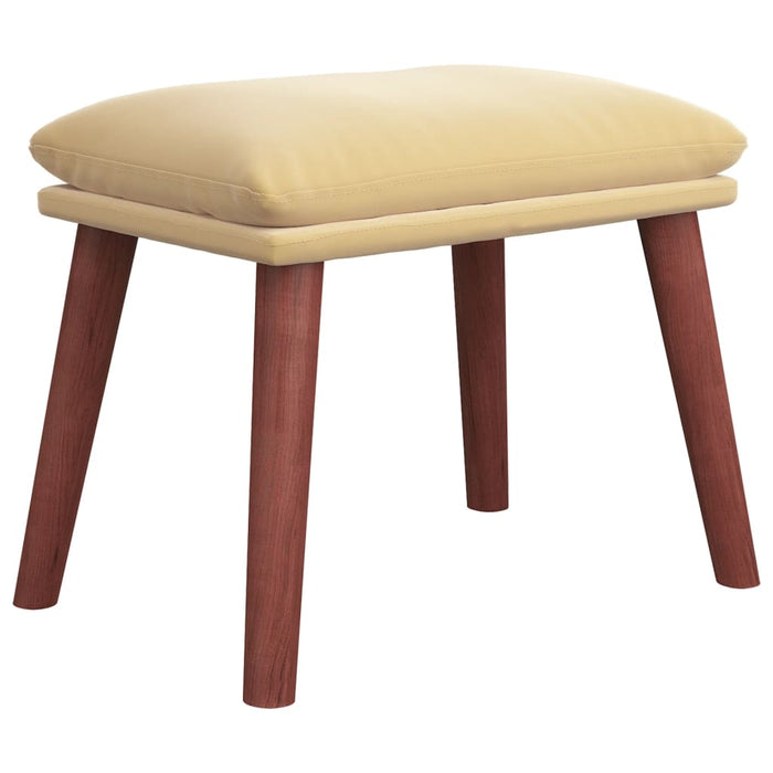 Taburet, crem alb, 45x29,5x35 cm, catifea - WALTI WALTI