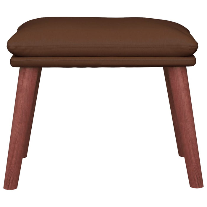 Taburet, maro, 45x29,5x35 cm, piele ecologică - WALTI WALTI
