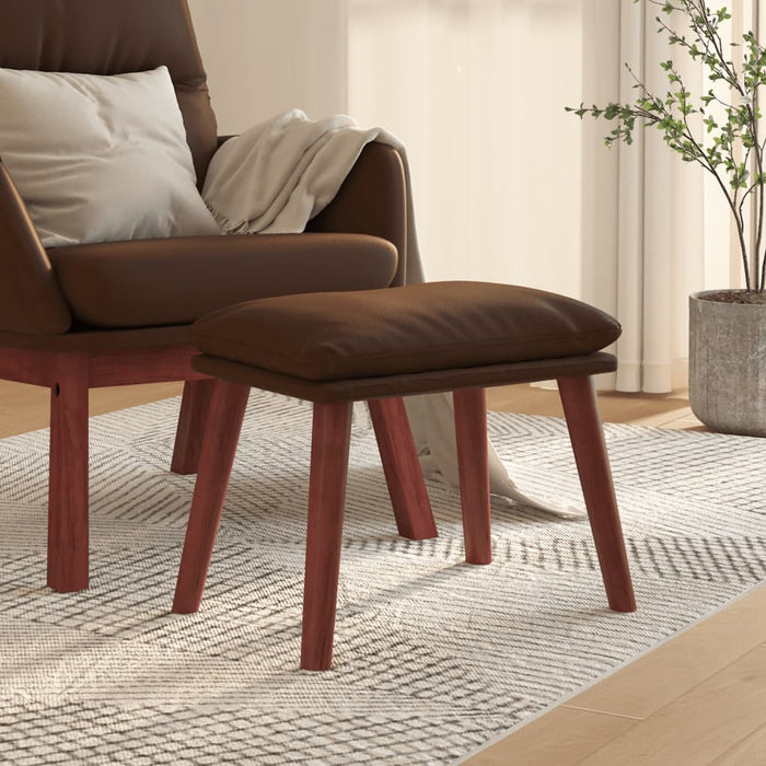 Taburet, maro, 45x29,5x35 cm, piele ecologică - WALTI WALTI