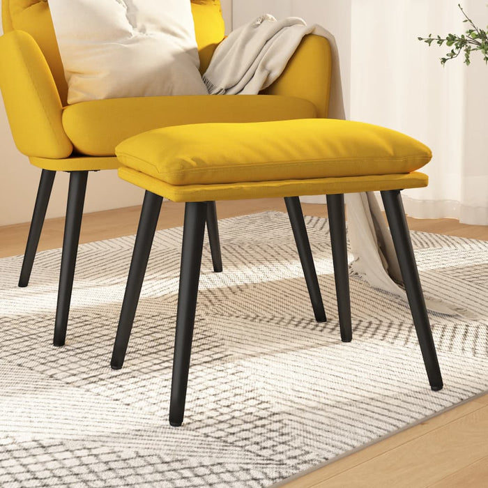 Taburet, galben muștar, 45x29,5x35 cm, material textil - WALTI WALTI