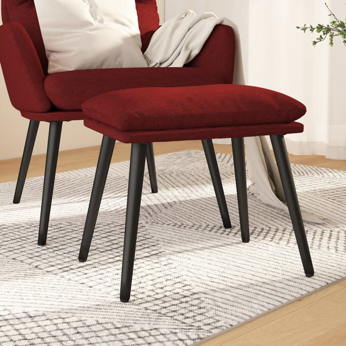 Taburet, roșu vin, 45x29,5x35 cm, material textil WALTI