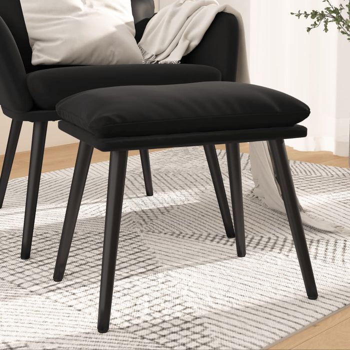 Taburet, negru, 45x29,5x35 cm, catifea WALTI