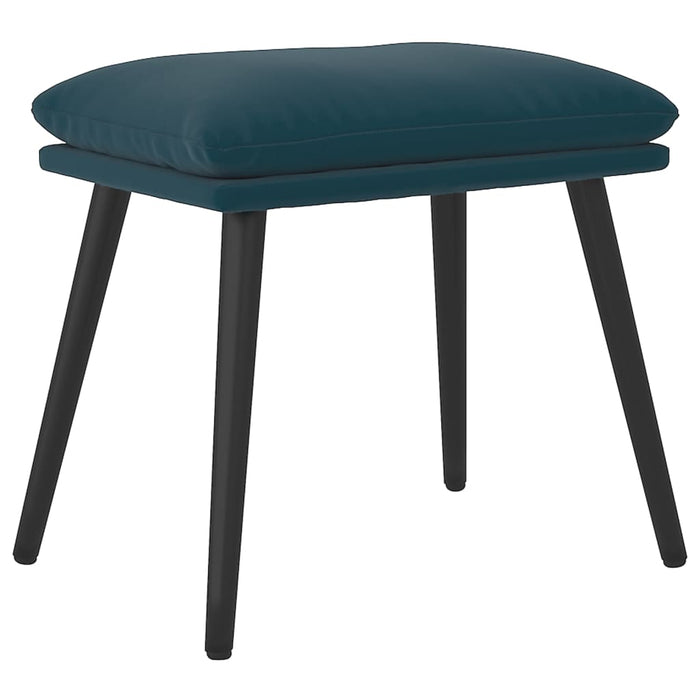 Taburet, albastru, 45x29,5x35 cm, catifea WALTI