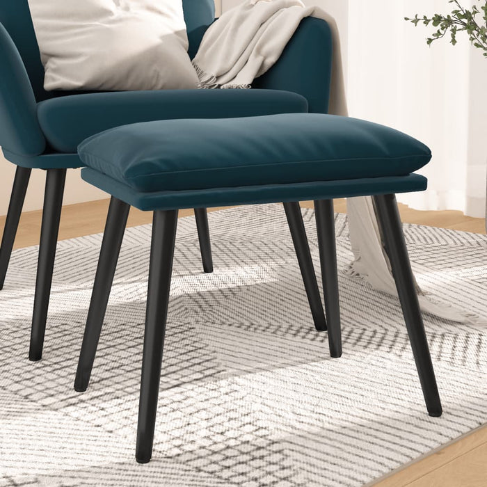 Taburet, albastru, 45x29,5x35 cm, catifea WALTI
