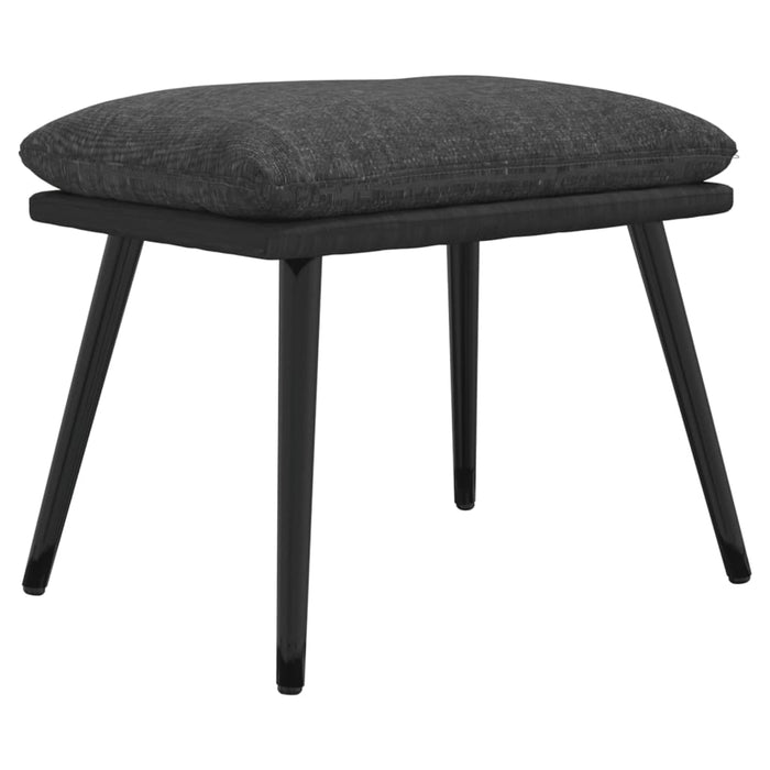 Taburet, gri închis, 45x29,5x35 cm, textil & piele ecologică WALTI
