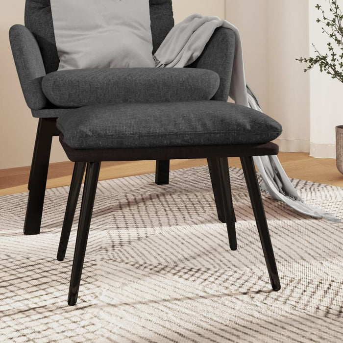 Taburet, gri închis, 45x29,5x35 cm, textil & piele ecologică WALTI