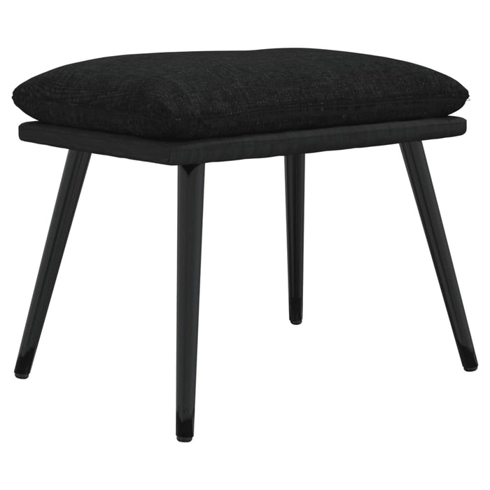 Taburet, negru, 45x29,5x35 cm, textil & piele ecologică WALTI