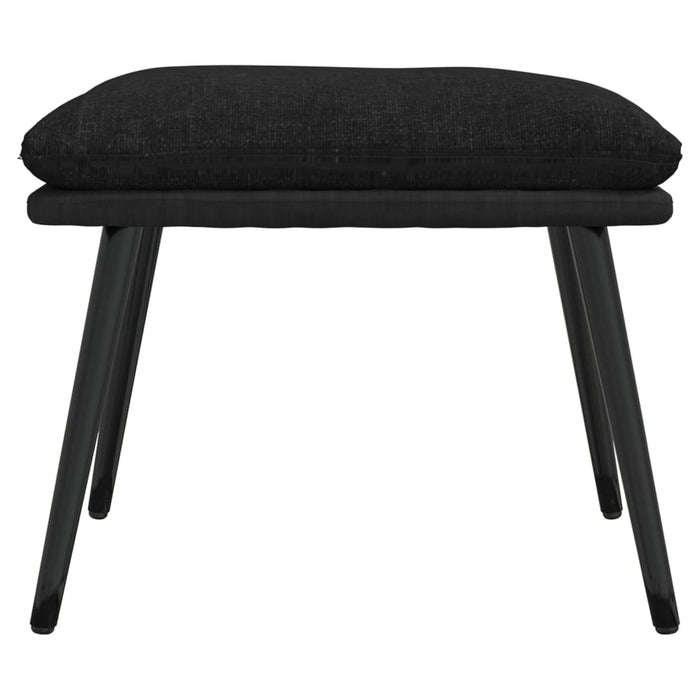Taburet, negru, 45x29,5x35 cm, textil & piele ecologică WALTI