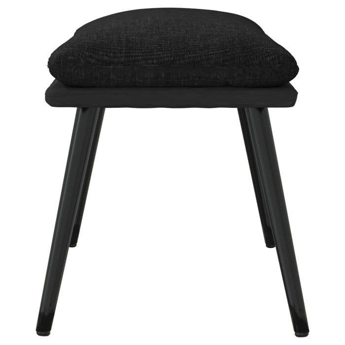 Taburet, negru, 45x29,5x35 cm, textil & piele ecologică WALTI