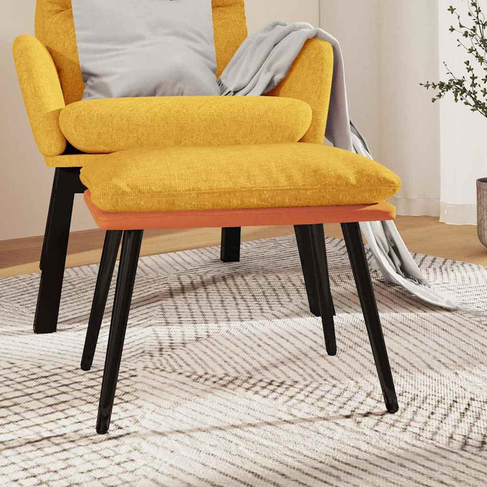 Taburet galben muștar/portocaliu 45x29,5x35 cm textil/piele eco WALTI