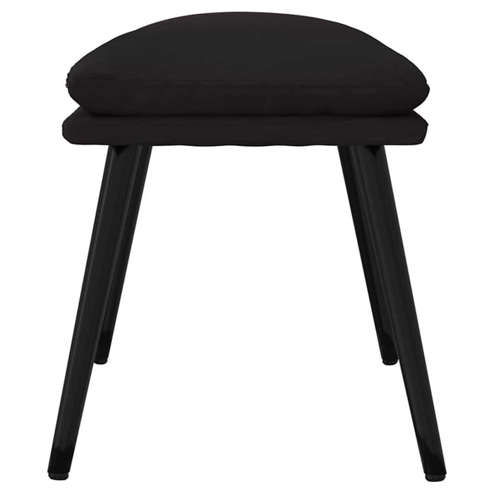 Taburet, negru, 45x29,5x35 cm, piele ecologică lucioasă WALTI