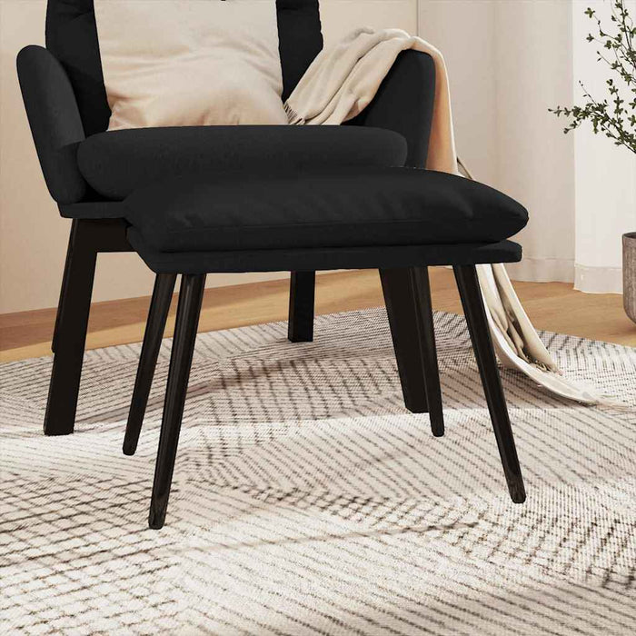 Taburet, negru, 45x30x35 cm, textil microfibră WALTI